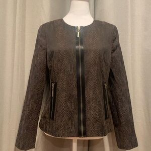 Dana Burchman Snakeskin Pattern Full Zip Jacket Size 8